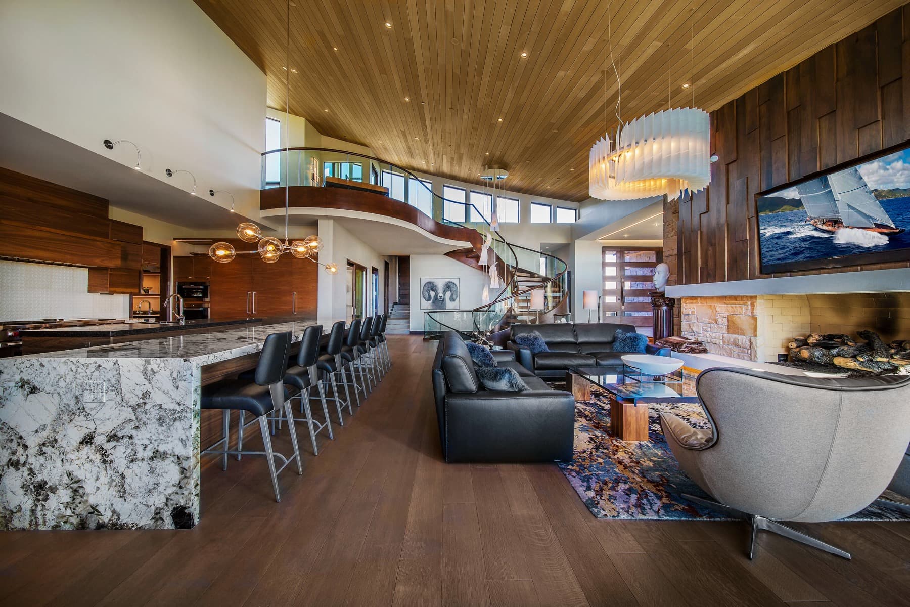Crescent House — great room