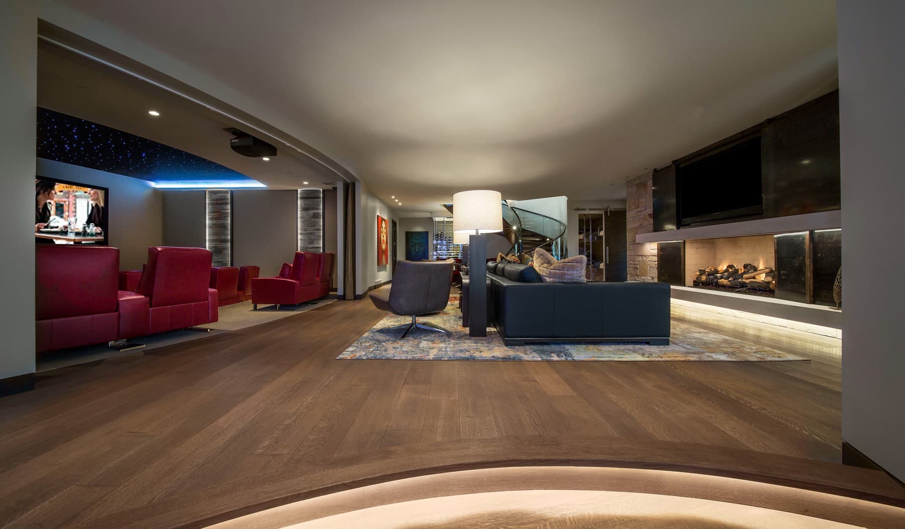 Crescent House — lower-level lounge