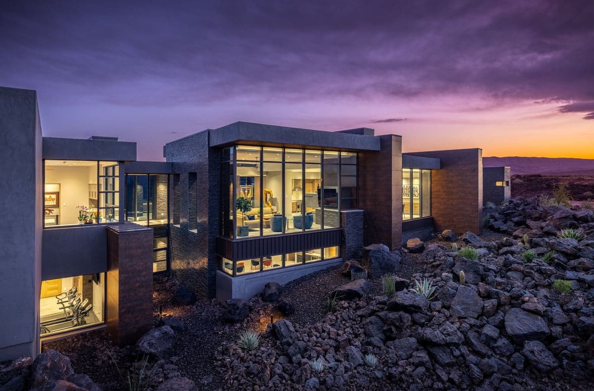 Desert Getaway — exterior at dusk